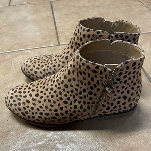 Leopard ankle boots